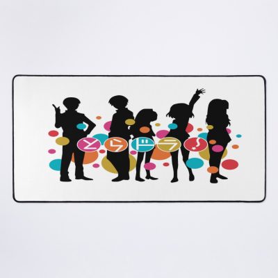 Silhouettes Of Toradora Anime Characters In Black With Multicolored Bubbles Mouse Pad Official Anime Mouse Pad Merch