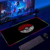 Backlight Mause Pad With Wire Gamer Accessories RGB Pokemon Mousepad Anime Luminous Mouse Gaming Desk Mat 10 - Anime Mouse Pad Shop