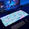 Backlight Mause Pad With Wire Gamer Accessories RGB Pokemon Mousepad Anime Luminous Mouse Gaming Desk Mat 12 - Anime Mouse Pad Shop