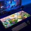 Backlight Mause Pad With Wire Gamer Accessories RGB Pokemon Mousepad Anime Luminous Mouse Gaming Desk Mat 13 - Anime Mouse Pad Shop