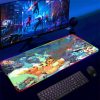 Backlight Mause Pad With Wire Gamer Accessories RGB Pokemon Mousepad Anime Luminous Mouse Gaming Desk Mat 15 - Anime Mouse Pad Shop