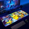 Backlight Mause Pad With Wire Gamer Accessories RGB Pokemon Mousepad Anime Luminous Mouse Gaming Desk Mat 17 - Anime Mouse Pad Shop