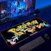 Backlight Mause Pad With Wire Gamer Accessories RGB Pokemon Mousepad Anime Luminous Mouse Gaming Desk Mat 18 - Anime Mouse Pad Shop