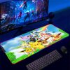 Backlight Mause Pad With Wire Gamer Accessories RGB Pokemon Mousepad Anime Luminous Mouse Gaming Desk Mat 2 - Anime Mouse Pad Shop