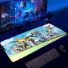 Backlight Mause Pad With Wire Gamer Accessories RGB Pokemon Mousepad Anime Luminous Mouse Gaming Desk Mat 4 - Anime Mouse Pad Shop