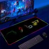 Backlight Mause Pad With Wire Gamer Accessories RGB Pokemon Mousepad Anime Luminous Mouse Gaming Desk Mat 5 - Anime Mouse Pad Shop