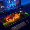 Backlight Mause Pad With Wire Gamer Accessories RGB Pokemon Mousepad Anime Luminous Mouse Gaming Desk Mat 9 - Anime Mouse Pad Shop