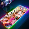 Mousepad Rgb Mouse Pad Xxl JOJO Keyboard Pc Gamer Desk Mat Gaming Accessories Cabinet Mats Anime 1 - Anime Mouse Pad Shop