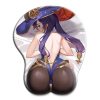 Genshin Impact nilou ganyu mona sexy ass mousepad with wrist rest 3D big butt anime kawaii 6 - Anime Mouse Pad Shop